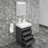 Casa Mare Domenico 32" Glossy Gray Vanity Ceramic Sink Combo - Domenico80GG-32-MSC-S