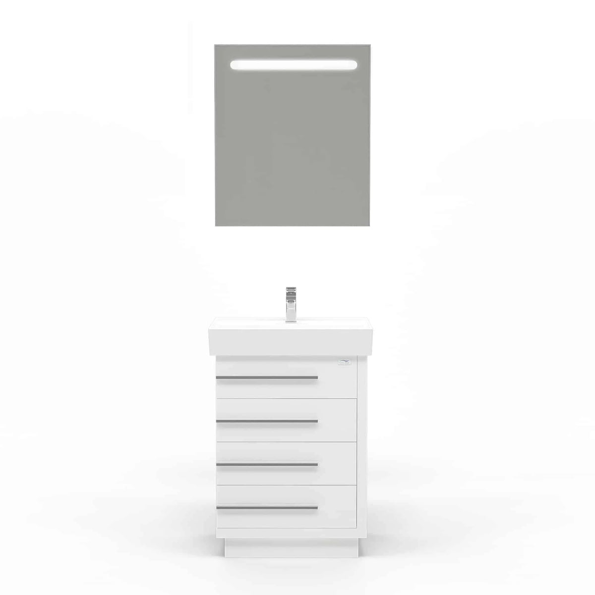 Casa Mare Domenico 32" Glossy White Vanity Ceramic Sink Combo - Domenico80GW-32-MSC-S