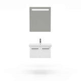 Casa Mare Aspe 24" Glossy White Vanity and Ceramic Sink Combo with LED Mirror - Aspe60GW-24-MSC-S
