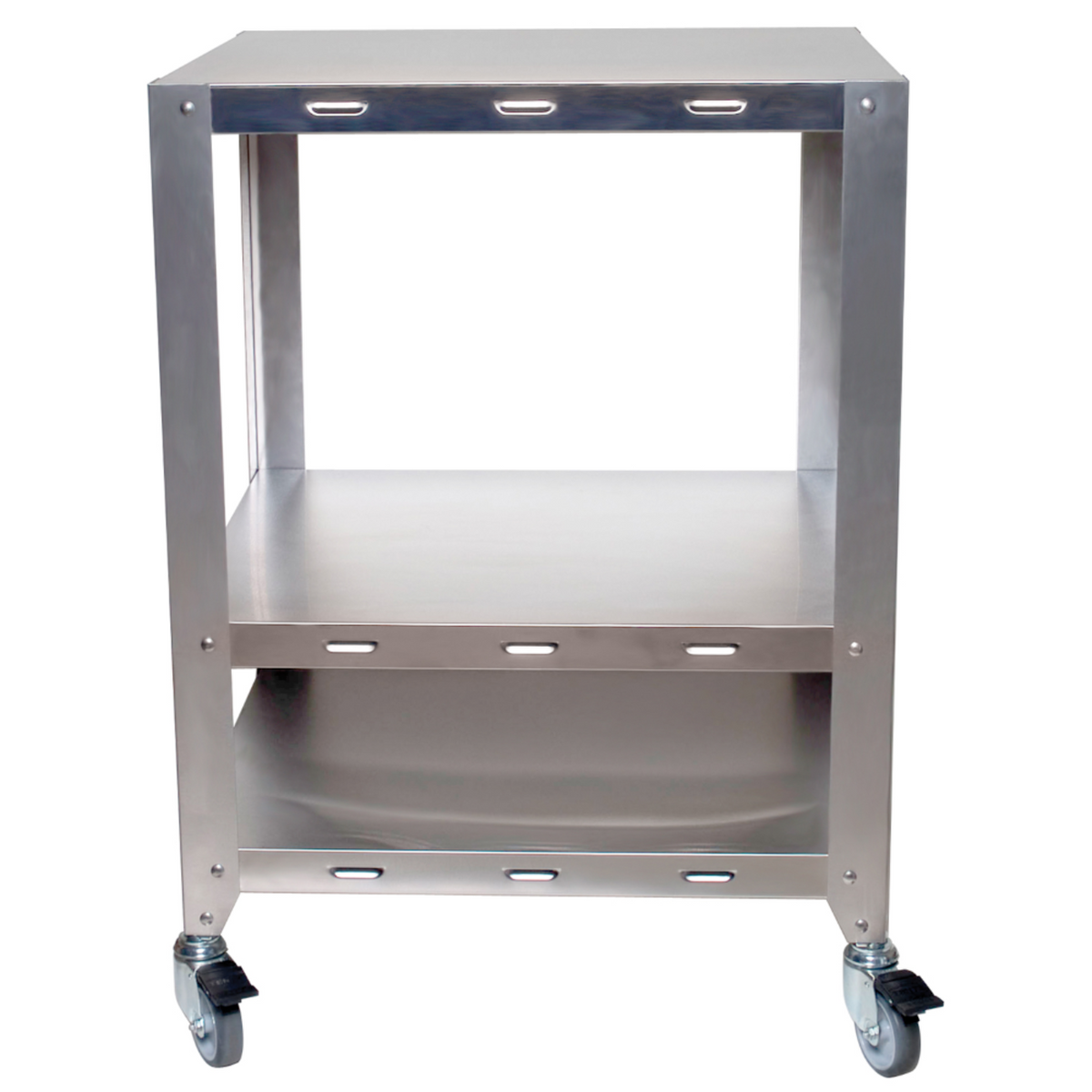 Cadco OV-HDS Stainless Steel Oven Equipment Stand with Two Tiers and Undershelf -  CDOVHDS