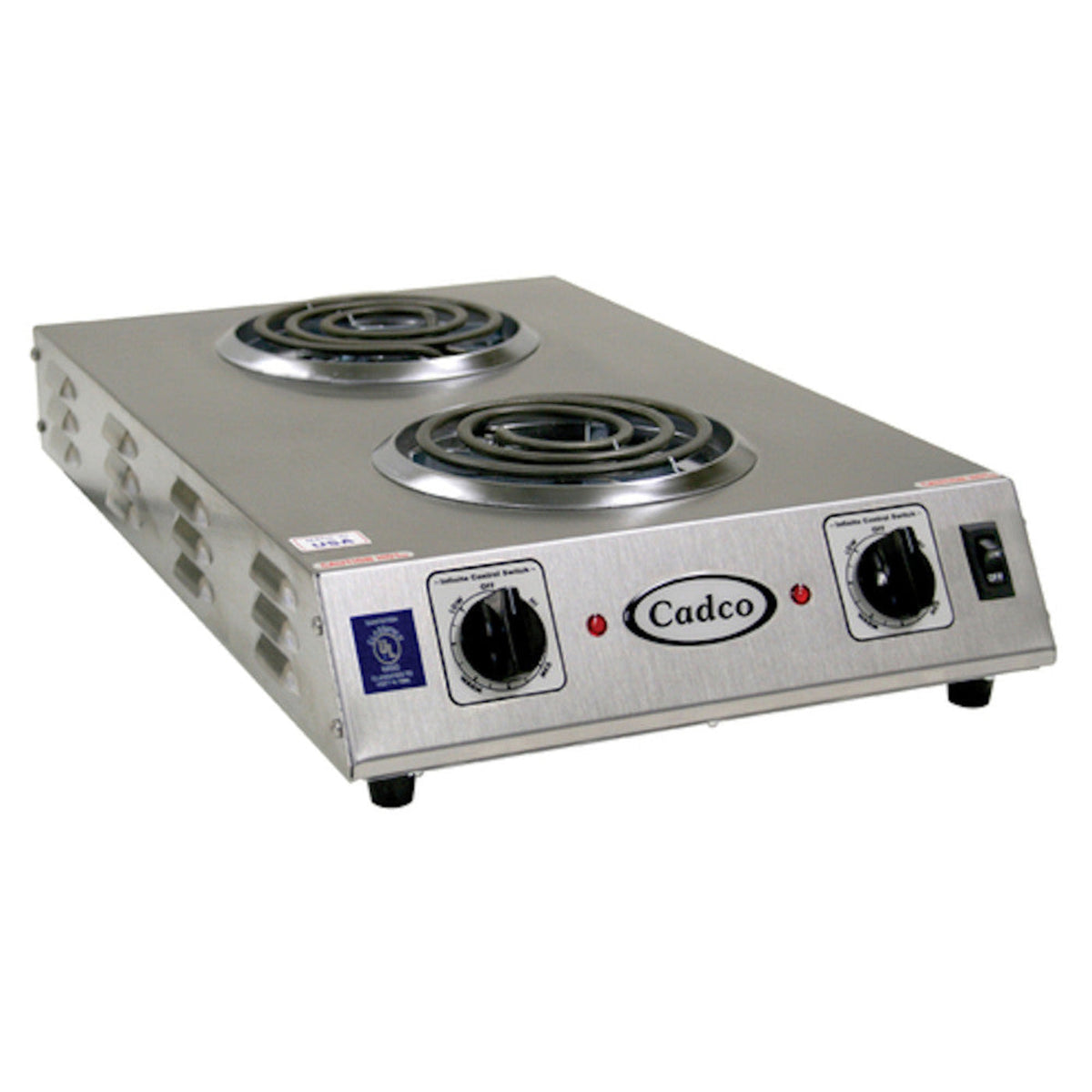 Cadco CDR-2TFB Front-to-Back Two Burner Portable Hot Plate - CDCDR2TFB