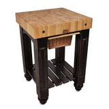 John Boos American Heritage Gathering Block Butcher Block Table 24" x 25" Black Painted Base - JBCUGB25BK