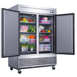 Chef AAA -Commercial 55" Reach-In Refrigerator Solid 2 Door 40 cu.ft. NSF - T55R