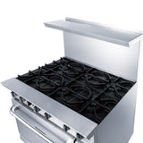 Chef AAA - Commercial 36" Oven Range Six Open Burner Natural Gas - TCR36-6B