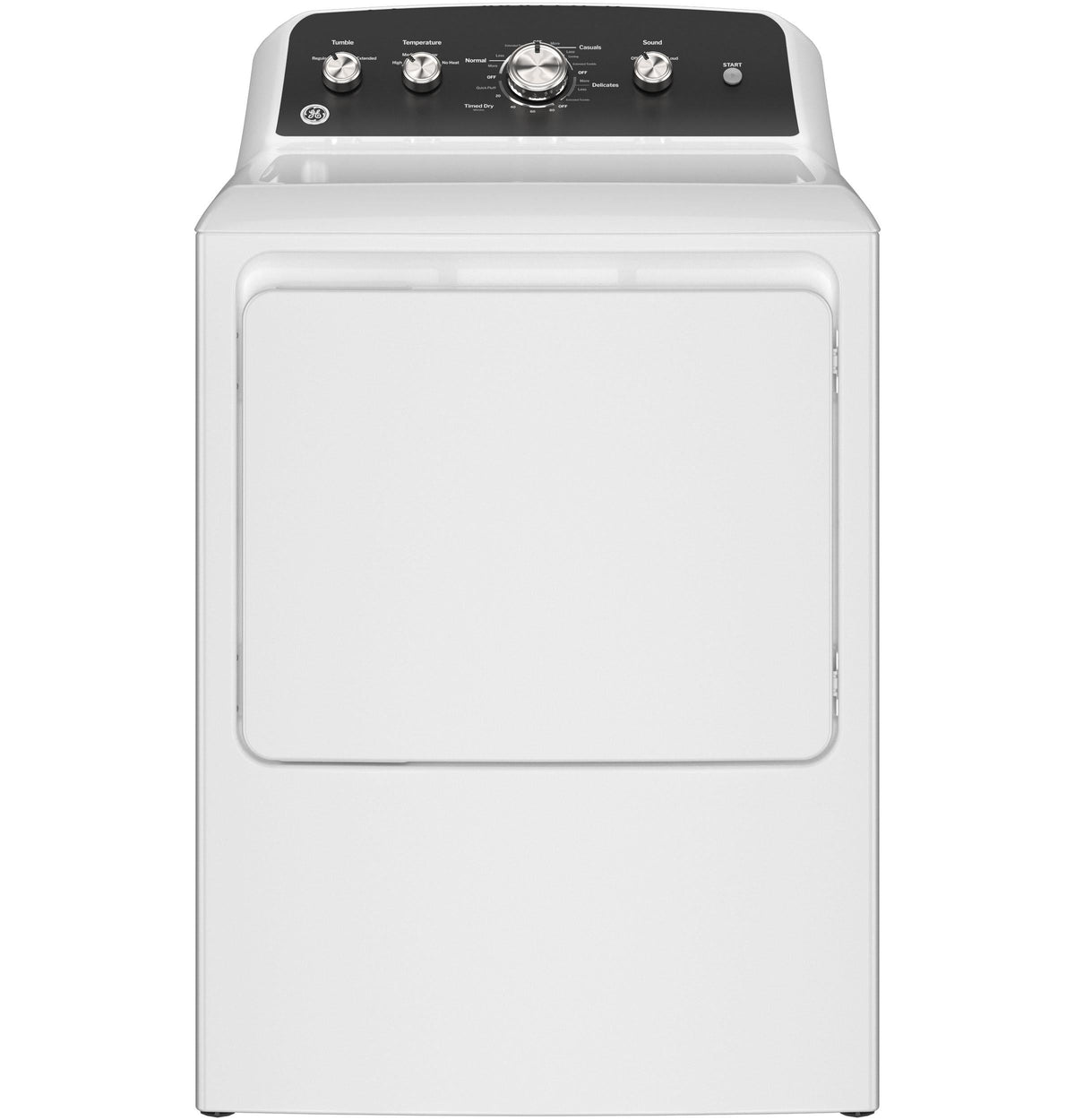 GE APPLIANCES GTD48EASWWB GE(R) 7.2 cu. ft. Capacity Electric Dryer with Up To 120 ft. Venting and Extended Tumble - GTD48EASWWB-KT