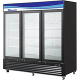 Blue Air BKGF72B-HC | 82" Wide 3 Swing Door Black Merchandiser Freezer - BKGF72B-HC