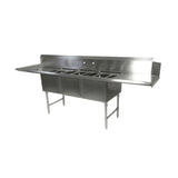 John Boos121-1/2"W x 30"D Dishtable/Pot Sink with 24" Drainboards -  DT3B244-2D24L