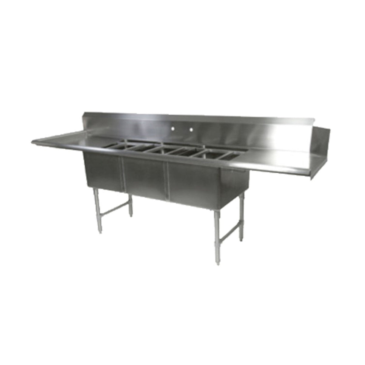 John Boos121-1/2"W x 30"D Dishtable/Pot Sink with 24" Drainboards -  DT3B244-2D24L