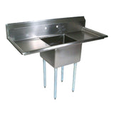 John Boos One-Compart. E-Series Sink with Two 24" L&R Drainboards -  E1S8-24-14T24
