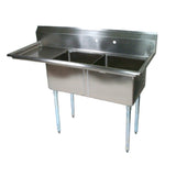 John Boos  E-Series Sink with Two 16" x 20" x 12" Compartments - E2S8-1620-12L18
