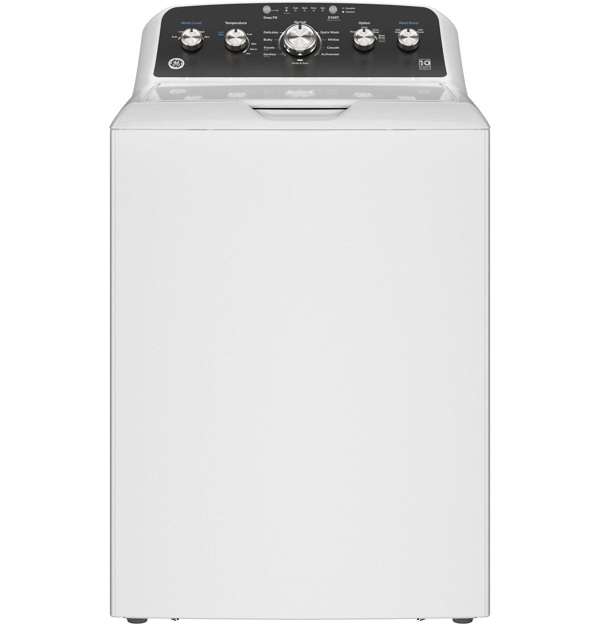 GE APPLIANCES GTW485ASWWB GE(R) 4.5 cu. ft. Capacity Washer with Stainless Steel Basket, Cold Plus and Wash Boost​ - GTW485ASWWB-KT