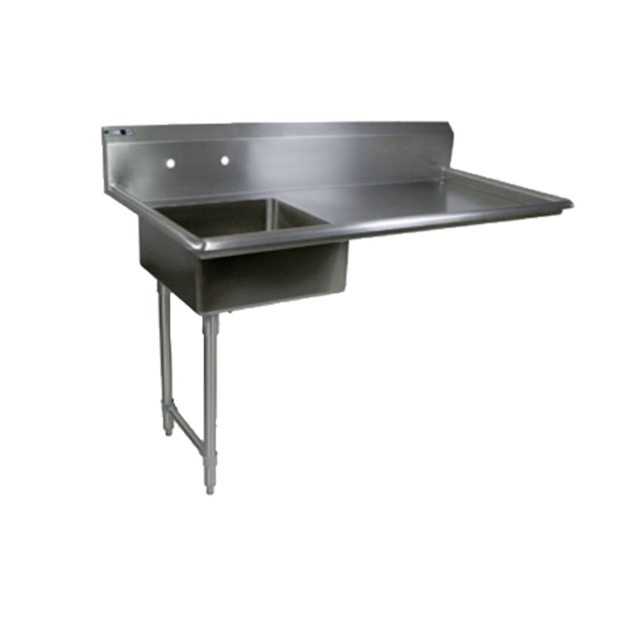 John Boos EDTS8-S30-50UCL Soiled Straight 50" W x 30" D Undercounter Dishtable - JBEDTS8S3050UCL