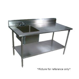 John Boos EPT6R5-3048GSK-L Work Table with Prep Sink - JBEPT6R53048GSKL