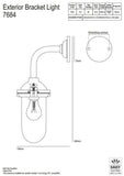 Davey Lighting Outlet - Exterior Right Angle Bracket Light (No Reflector) - Frosted Glass