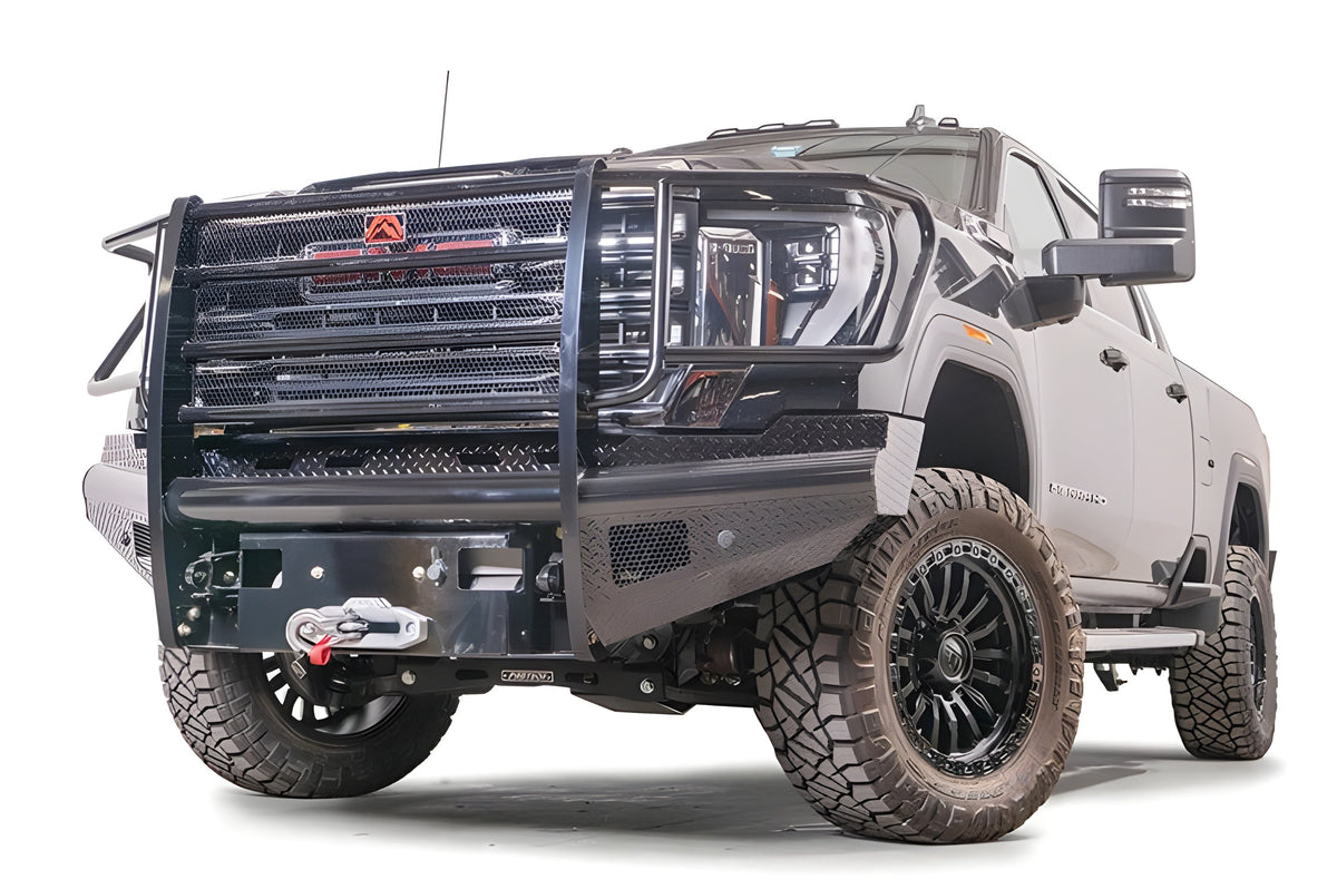 Fab Fours GMC Sierra 2500/3500 2024-2025 Black Steel Front Bumper with Full Guard - GM24-S6260-1