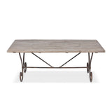 Park Hill Collection La Promenade Dining Table - Charming Reclaimed Wood & Iron Design for Indoor Gatherings, Seats 6-8 - EFT36133