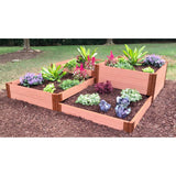Frame It All | Tool-Free Terraced Square Raised Garden Bed 4-Tier Terrace 8' X 8' X 22" Classic Sienna - 800001096