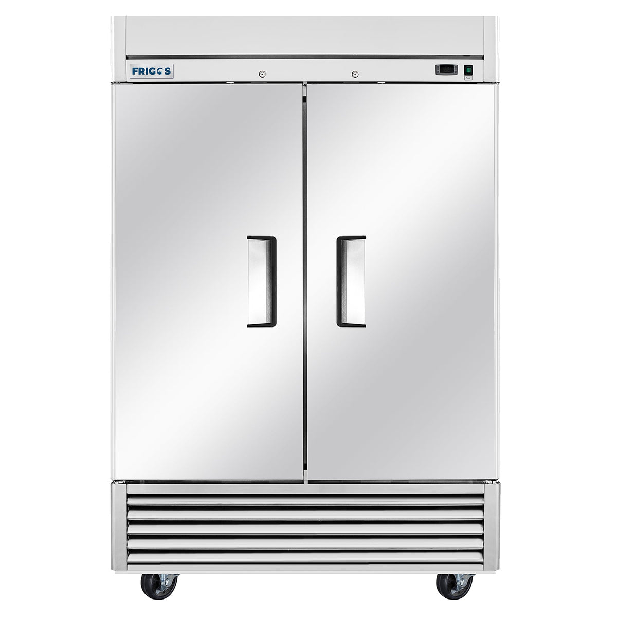 Frigos Commercial Reach in Freezer 54" Width Solid 2 Door 47 Cu Ft Frigos FG-FZ-2D with Aluminum Interior with 304 Stainless Steel Floor - FG-FZ-2D