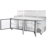 Frigos Pizza Prep Table Refrigerator 93" Width 3 Door Frigos FG-PZPT-93 with Aluminum Interior with 304 Stainless Steel Floor