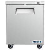 Frigos  Commercial Undercounter Freezer 29" Width 1 Door Frigos FG-UCFZ-29 with Aluminum Interior with 304 Stainless Steel Floor - FG-UCFZ-29