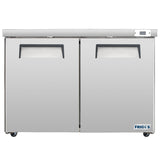 Frigos  Commercial Undercounter Refrigerator 48" Width 2 Door True Frigos FG-UCRF-48 with Aluminum Interior with 304 Stainless Steel Floor -  FG-UCRF-48