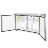 Frigos Commercial Undercounter Refrigerator 60" Width 2 Door Frigos FG-UCRF-60 with Aluminum Interior with 304 Stainless Steel Floor  - FG-UCRF-60
