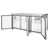Frigos  Commercial Undercounter Freezer 60" Width 2 Door Frigos FG-UCFZ-60 with Aluminum Interior with 304 Stainless Steel Floor - FG-UCFZ-60