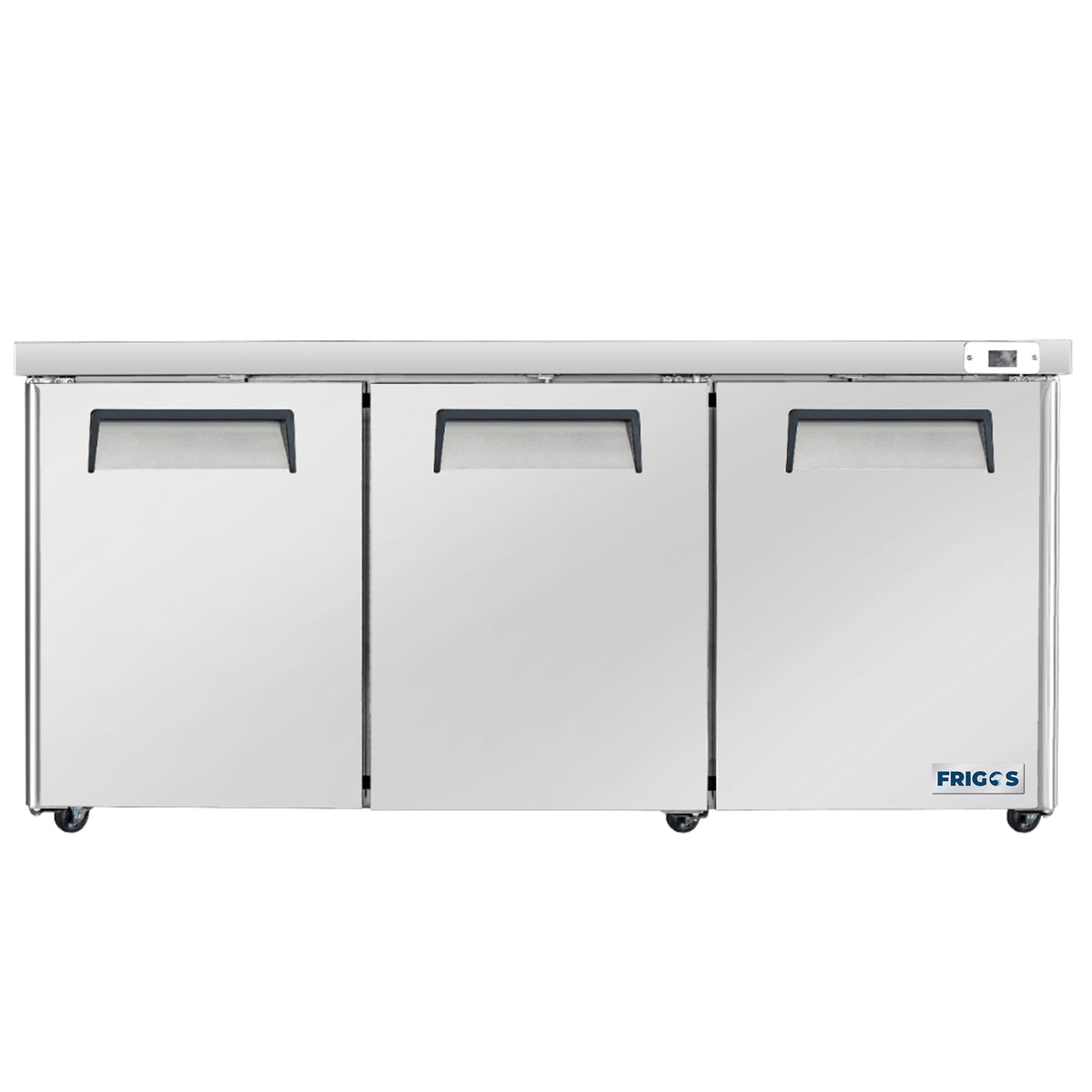 Frigos  Commercial Undercounter Freezer 60" Width 2 Door Frigos FG-UCFZ-60 with Aluminum Interior with 304 Stainless Steel Floor - FG-UCFZ-60