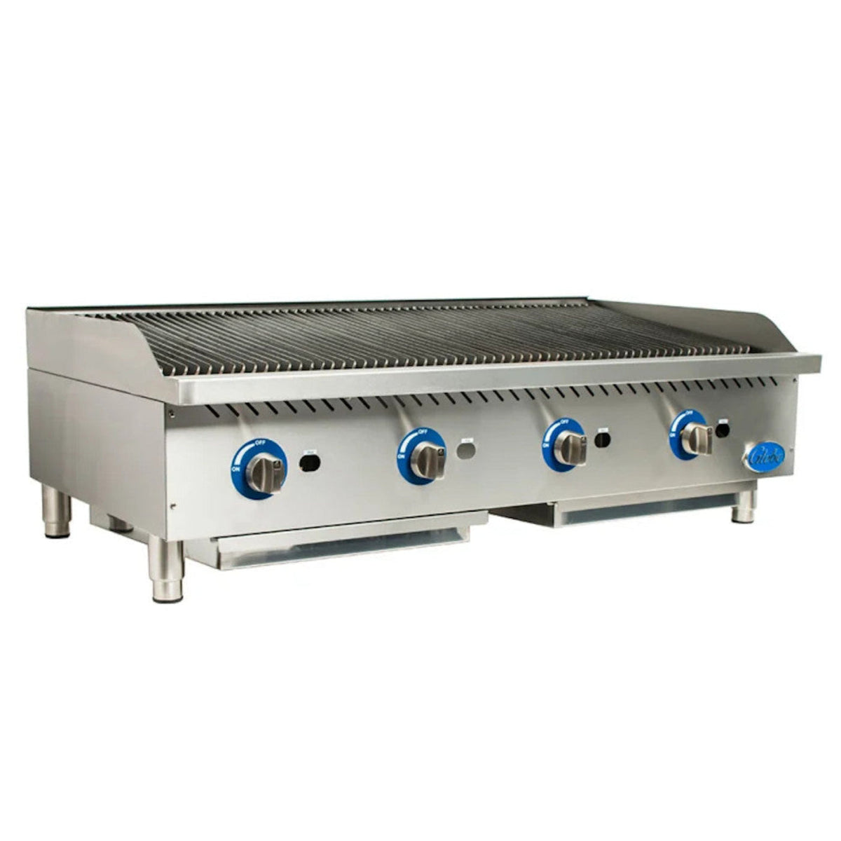 Globe GCB48G-RK 48" Gas Lava Rock Charbroiler - 160,000 BTU - GLGCB48GRK
