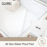 GGUMBI All Star Wood Baby Crib Full Set Baby Crib + Mattress + Cushion Guard 3P + Water Proof Pad + Diaper Changing Table Set - Gumb-Cribset