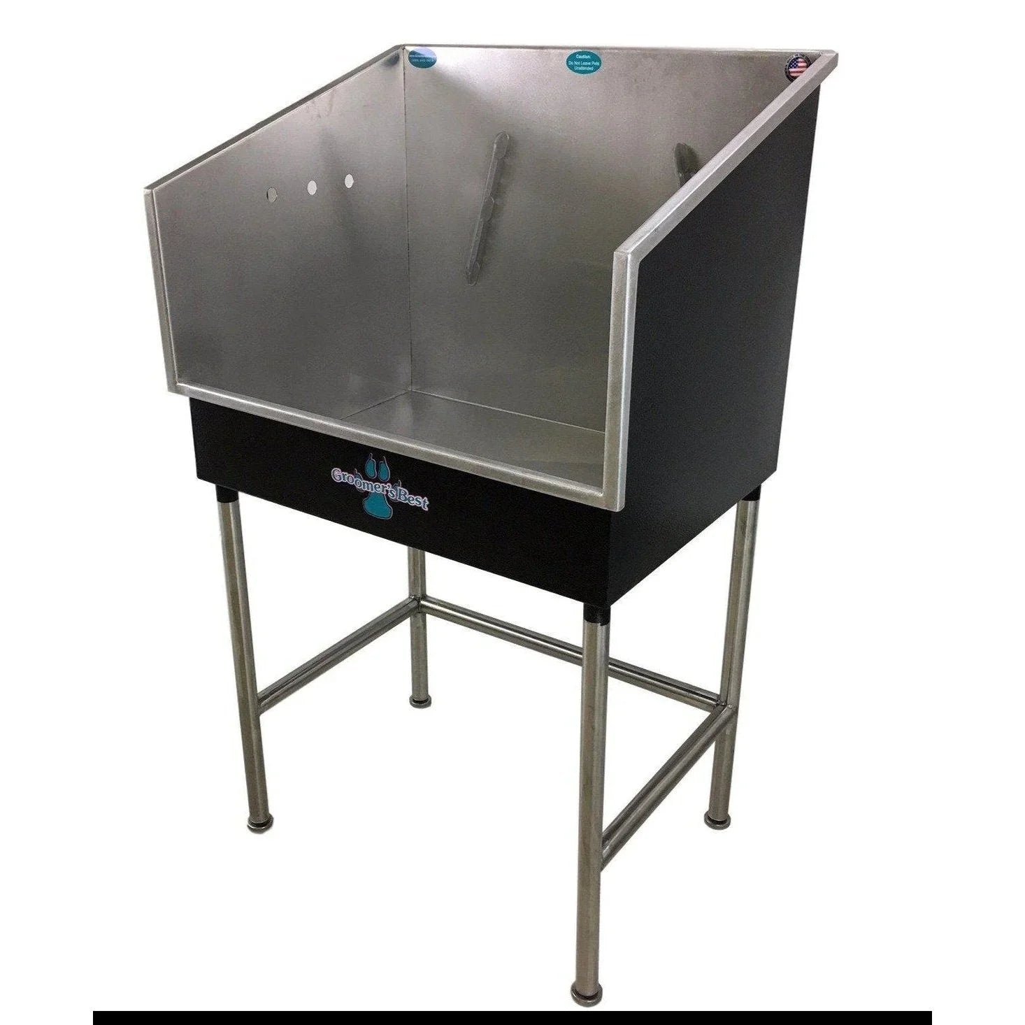 Groomer's Best Stainless Steel Elite Mini Dog Grooming Bath Tub - GB-GBMINI-L-B