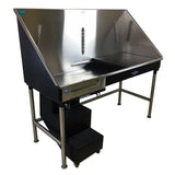 Groomer's Best Stainless Steel ADA Compliant Elite Dog Grooming Bath Tub with Lift & Slide Steps - GB-GB58ELADA-L-B