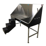 Groomer's Best Stainless Steel ADA Compliant Elite Dog Grooming Bath Tub with Lift & Slide Steps - GB-GB58ELADA-L-B