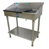 Groomer's Best Stainless Steel Shallow Utility Sink for Grooming and Veterinary Professionals - GB-GBUS-36-L