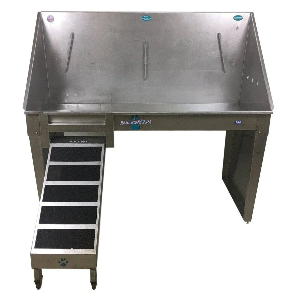 Groomer's Best 58 ADA Compliant Walk-Through Bath Tub w/ Lift & Slide ramp - GB-GB58WTADA-L