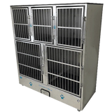 Groomer's Best Stainless Steel Multiple Unit Cage Bank - 5 Units - GB-GB5UNIT