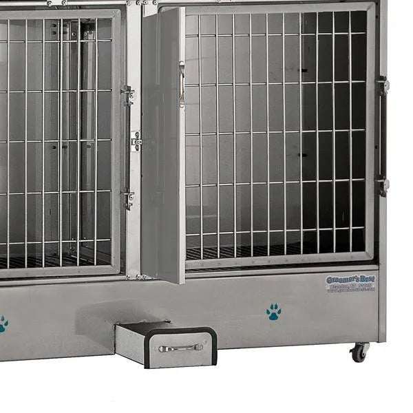 Groomer's Best Stainless Steel Multiple Unit Cage Bank - 5 Units - GB-GB5UNIT