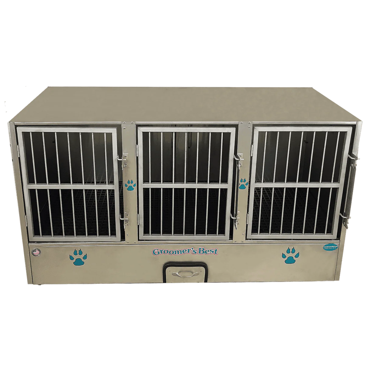Groomer's Best Stainless Steel Multiple Unit Cage Bank - 3 Unit - GB-GB3UNIT