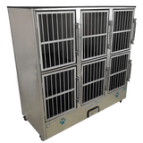 Groomer's Best Stainless Steel Multiple Unit Cage Bank - 6 Units - GB-GB6UNIT