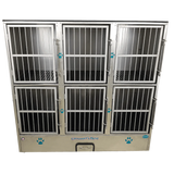 Groomer's Best Stainless Steel Multiple Unit Cage Bank - 6 Units - GB-GB6UNIT