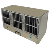 Groomer's Best Stainless Steel Multiple Unit Cage Bank - 3 Unit - GB-GB3UNIT