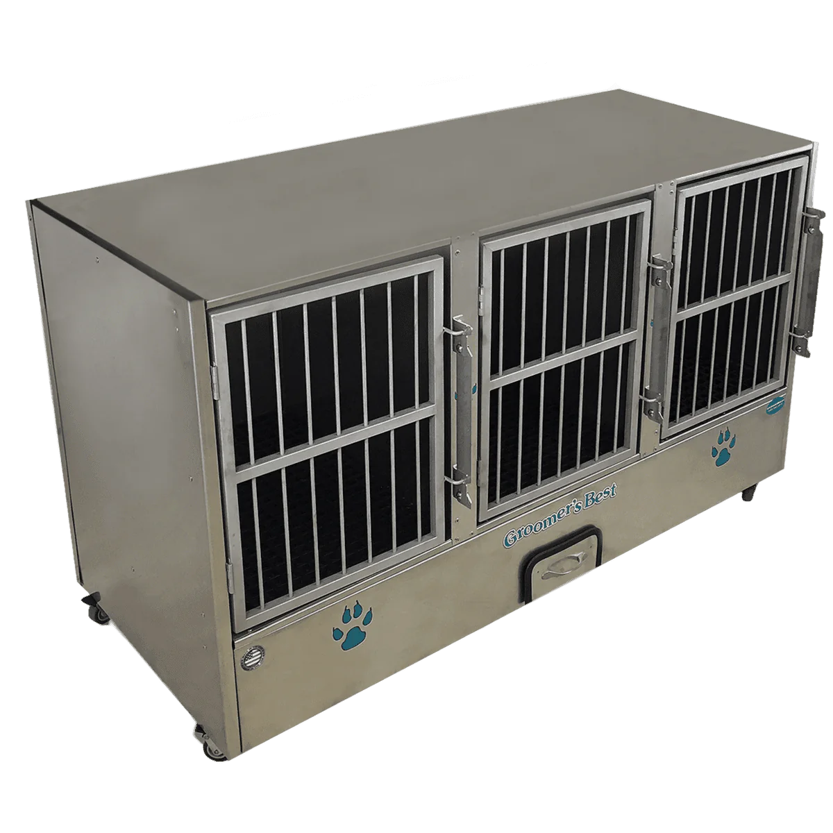 Groomer's Best Stainless Steel Multiple Unit Cage Bank - 3 Unit - GB-GB3UNIT