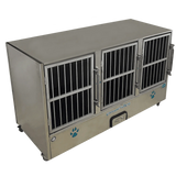 Groomer's Best Stainless Steel Multiple Unit Cage Bank - 3 Unit - GB-GB3UNIT