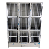 Groomer's Best Stainless Steel Multiple Unit Cage Bank 9 Units - GB-GB9UNIT