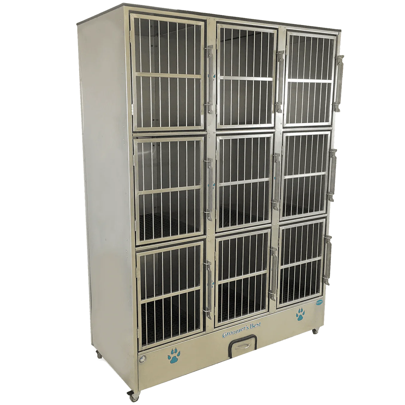 Groomer's Best Stainless Steel Multiple Unit Cage Bank 9 Units - GB-GB9UNIT