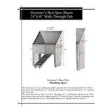 Groomer's Best Stainless Steel Walk-Through Grooming Bath Tub - GB-GB36WT-L