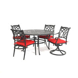 Hanamint Bella 54" Round Dining Set with Swivels 5 Piece Set - 243084-133