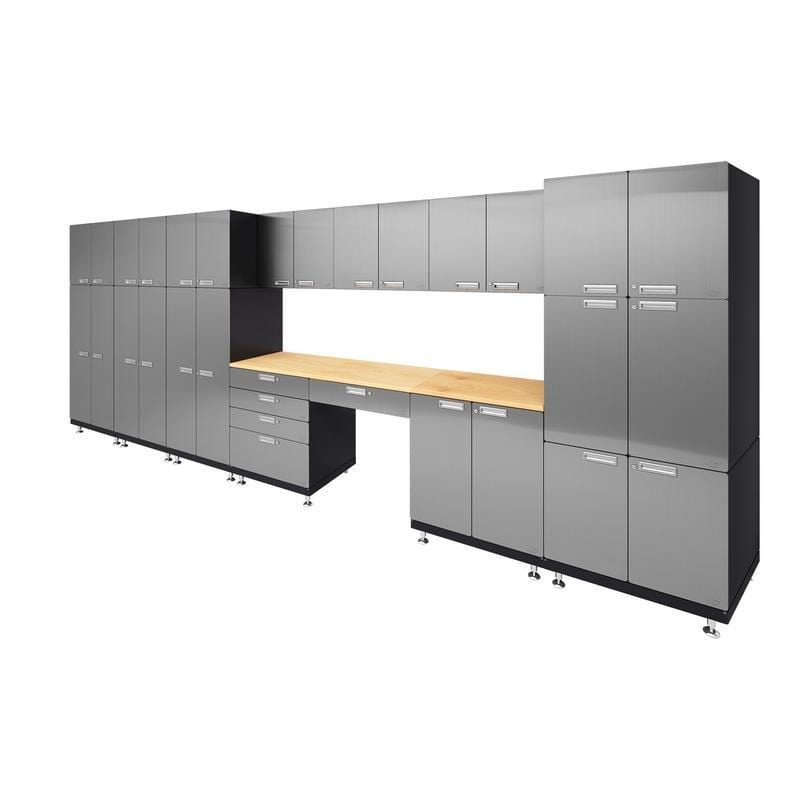 Hercke Kit 6 – Double Storage Desk Garage Cabinet System