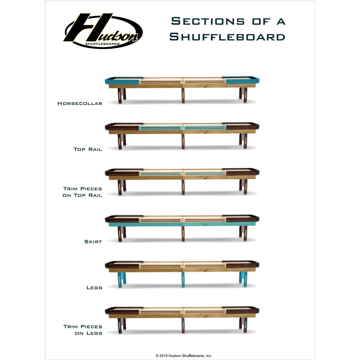 Grand Hudson Deluxe Shuffleboard Table 9'-22' - GHUD