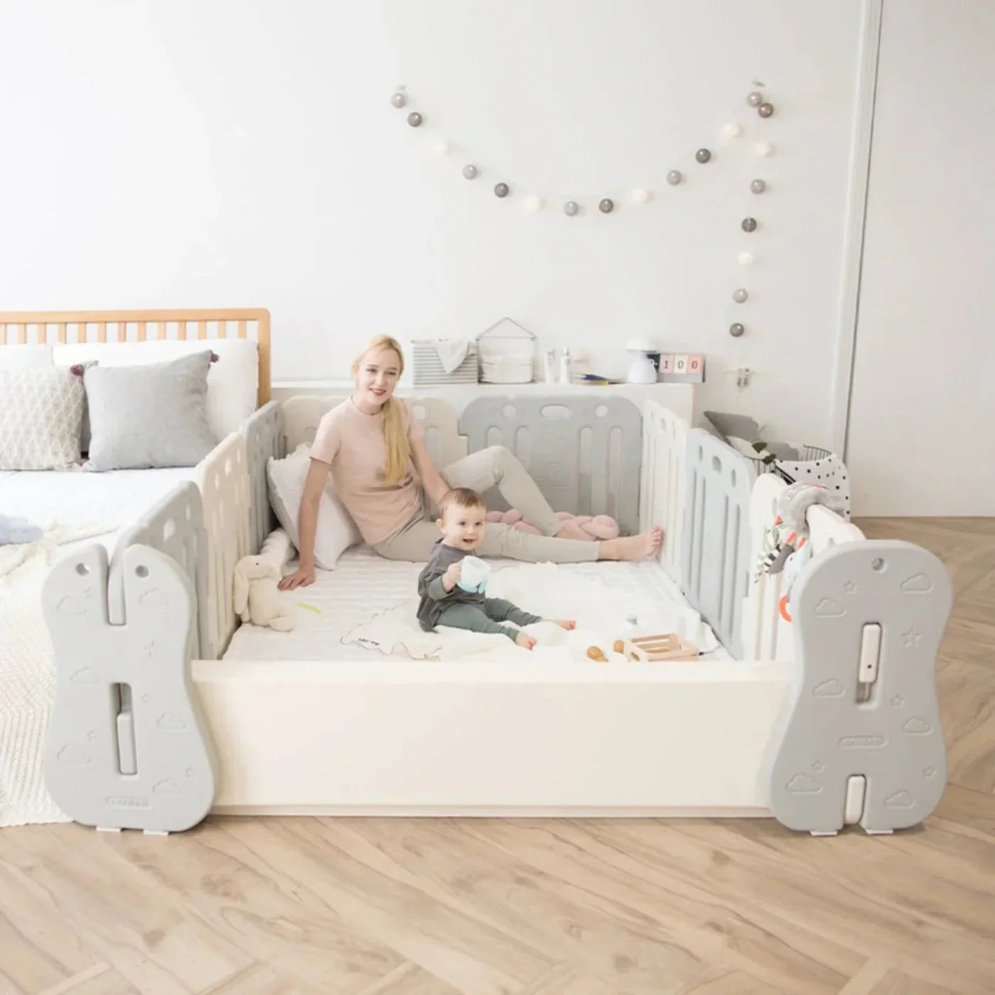 GGUMBI Family Guard Baby Room Set Basic Guard + Clean Mat - Gumb-Fguard-Bbroom-Coco Beige